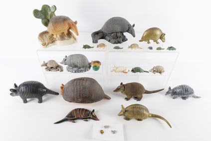 Group Lot of Armadillo Figurines