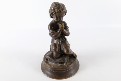 Bronze Statue of Cherub Kneeling