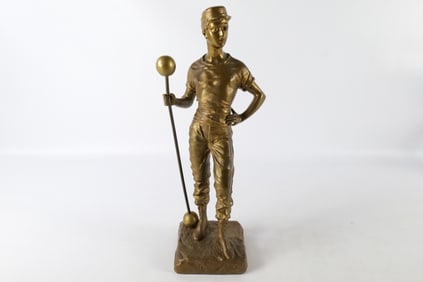 Antique Bronze Sculpture Entitled "The Athlete"