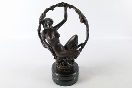 Bronze Statue Art Deco Woman
