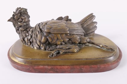 Victorian Resting Hen/Chicken Inkwell