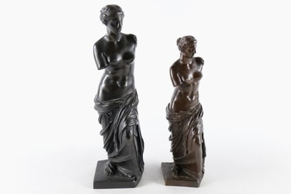 Lot of 2 Bronze Venus De Milo Statues