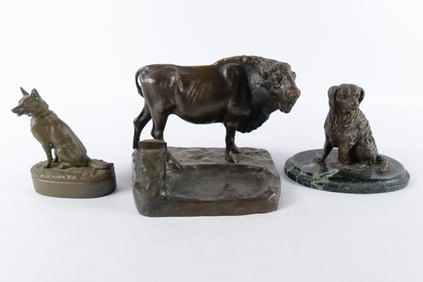 Lot of 3 Bronze Animal Figurines