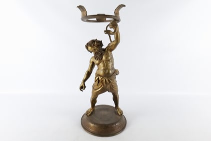 Bronze Figural Pedestal Base of Bacchus