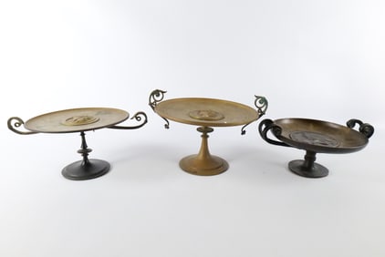 Lot of 3 Bronze Tazza Trays