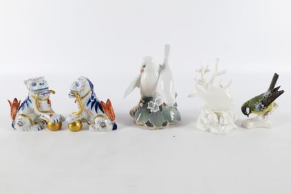 Lot of 5 Porcelain Animal Figurines