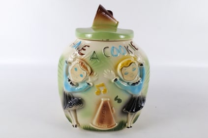 Vintage Cheerleader Flasher Corner Cookie Jar