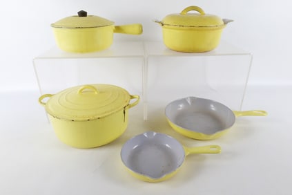 Lot of Vintage Enameled Cast Iron Cookware