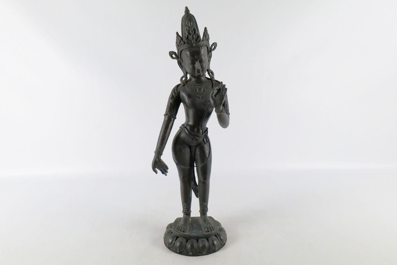 Mixed Metal with Bronze Patina Deity Statue (1 of 8)