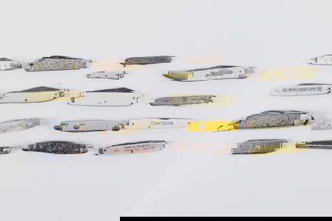 Lot of Vintage Pocket Knives: Lot of Vintage Pocket Knives. Including Buick, James A. Co, Corn Knife, Office Knife and More. Largest measures 4.25" long. All invoices must be paid within 24 hours of the sale. We offer multiple shi
