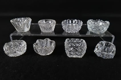 Lot of 8 Antique Cut Glass Table Salt Cellars
