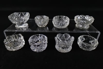 Lot of 8 Antique Cut Glass Table Salt Cellars
