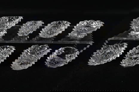 Lot of 8 Antique Cut Glass Table Salt Cellars: Lot of 8 Antique Cut Glass Table Salt Cellars. Tallest measures 1.5". All invoices must be paid within 24 hours of the sale. We offer multiple shipping options please read the shipping terms to unders