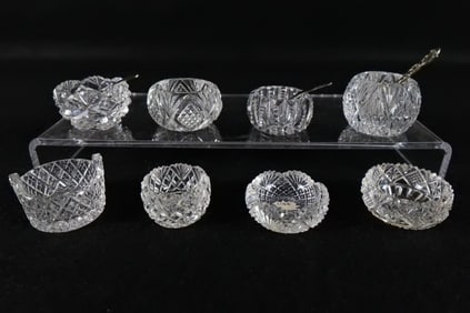 Lot of 8 Antique Cut Glass Table Salt Cellars