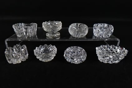 Lot of 8 Antique Cut Glass Table Salt Cellars