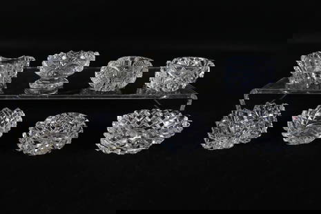 Lot of 8 Antique Cut Glass Table Salt Cellars: Lot of 8 Antique Cut Glass Table Salt Cellars. Tallest measures 1.25". All invoices must be paid within 24 hours of the sale. We offer multiple shipping options please read the shipping terms to