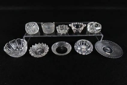Lot of 8 Antique Cut and Pressed Glass Table Salt Cellars