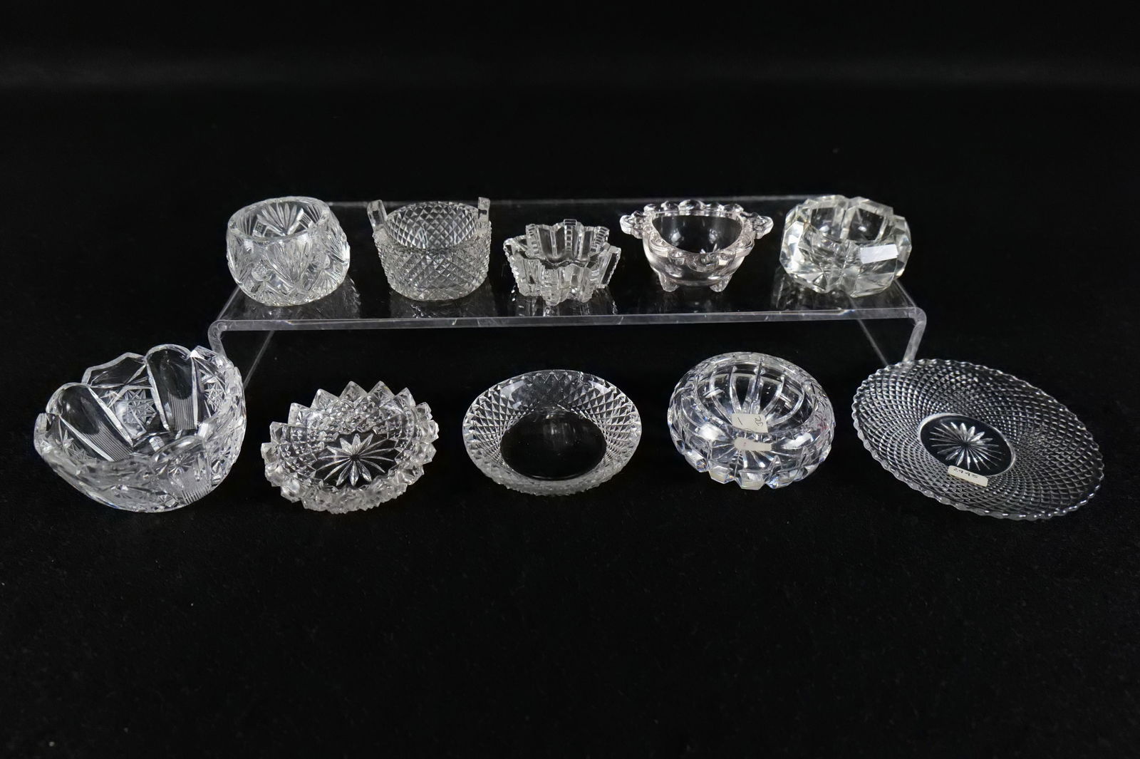 Lot of 7 Antique Cut and Pressed Glass Table Salt Cellars (1 of 13)