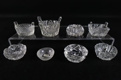 Lot of 8 Antique Cut and Pressed Glass Table Salt Cellars