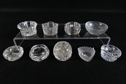 Lot of 8 Antique Cut and Pressed Glass Table Salt Cellars