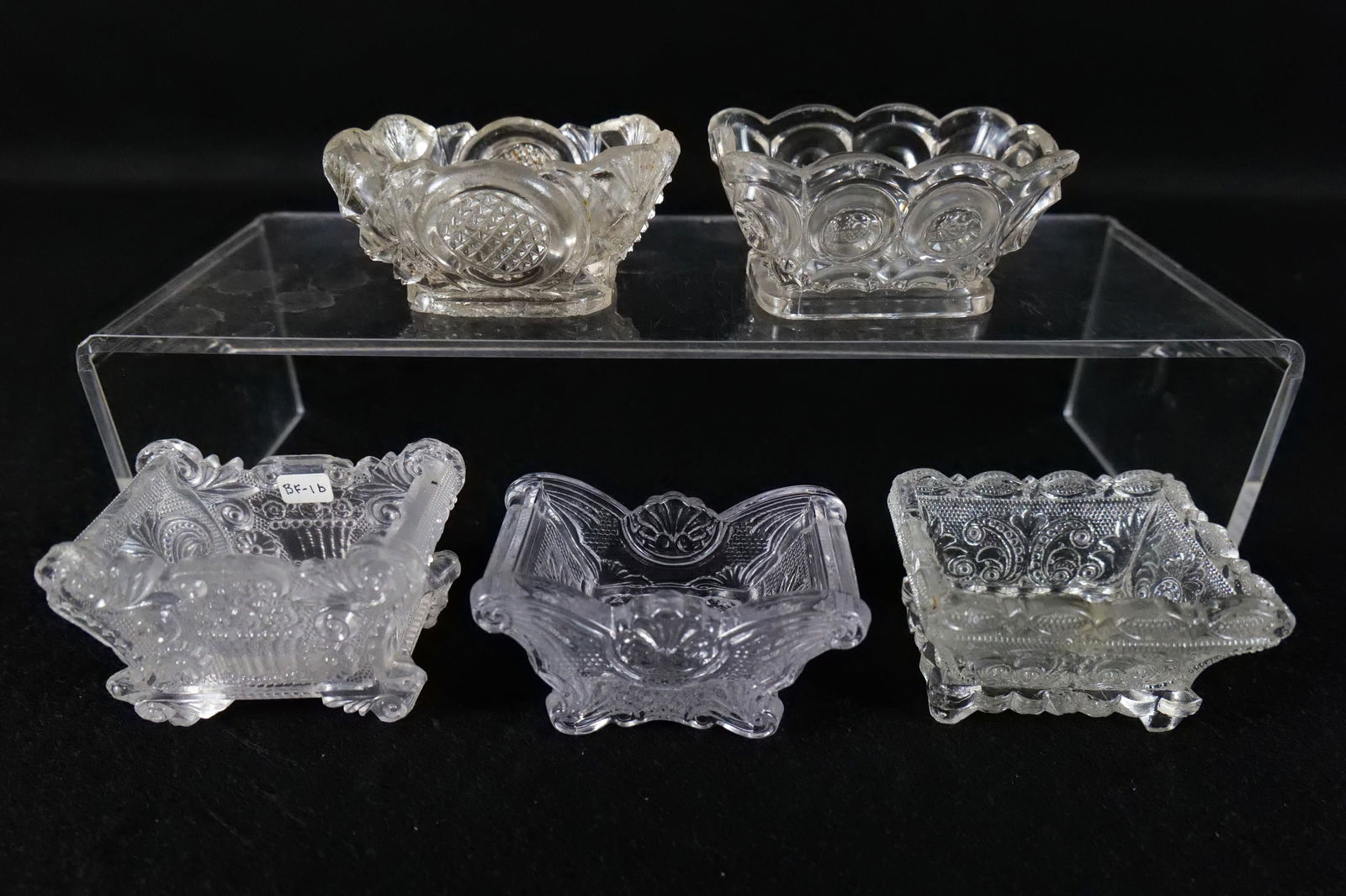 Lot of 5 Antique Pressed Glass Open Master Salt Cellar's (1 of 13)