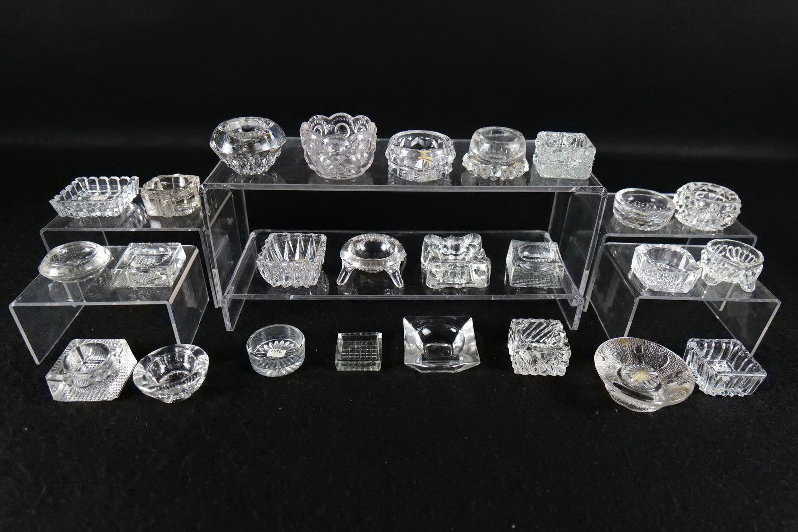 Lot of 25 Antique Clear Cut and Pressed Glass Salt Cellars (1 of 9)