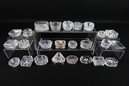 Lot of 25 Antique Clear Cut and Pressed Glass Salt Cellars
