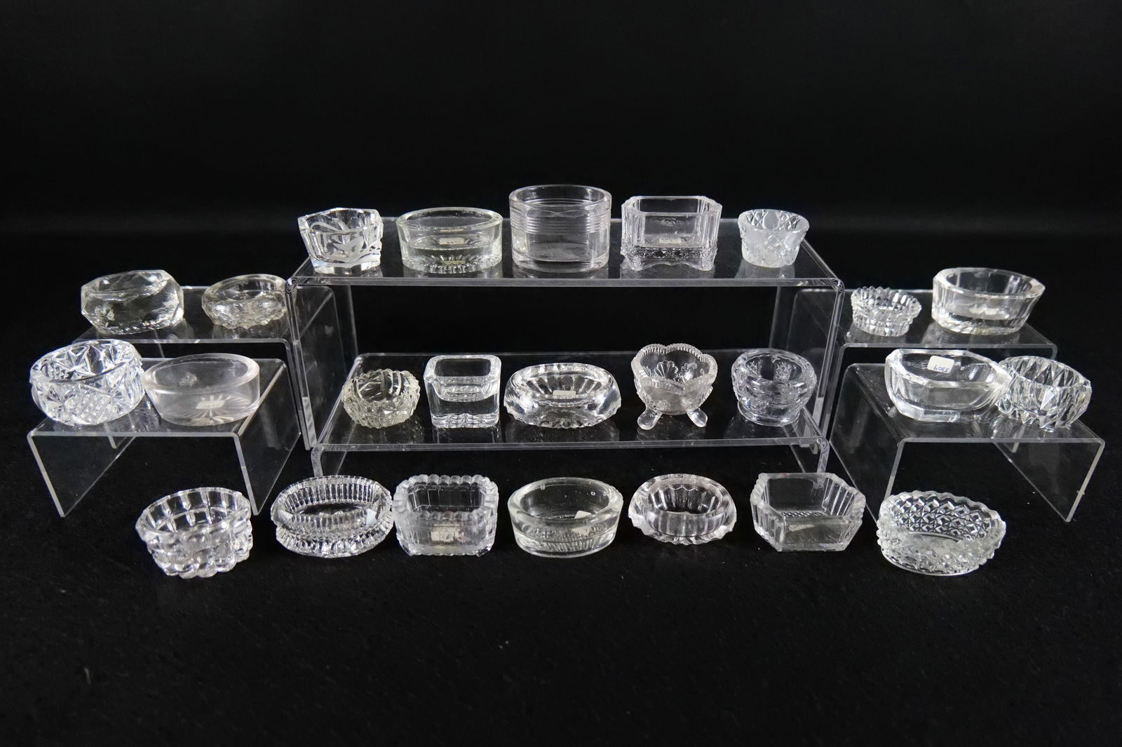 Lot of 25 Antique Clear Cut and Pressed Glass Salt Cellars (1 of 9)