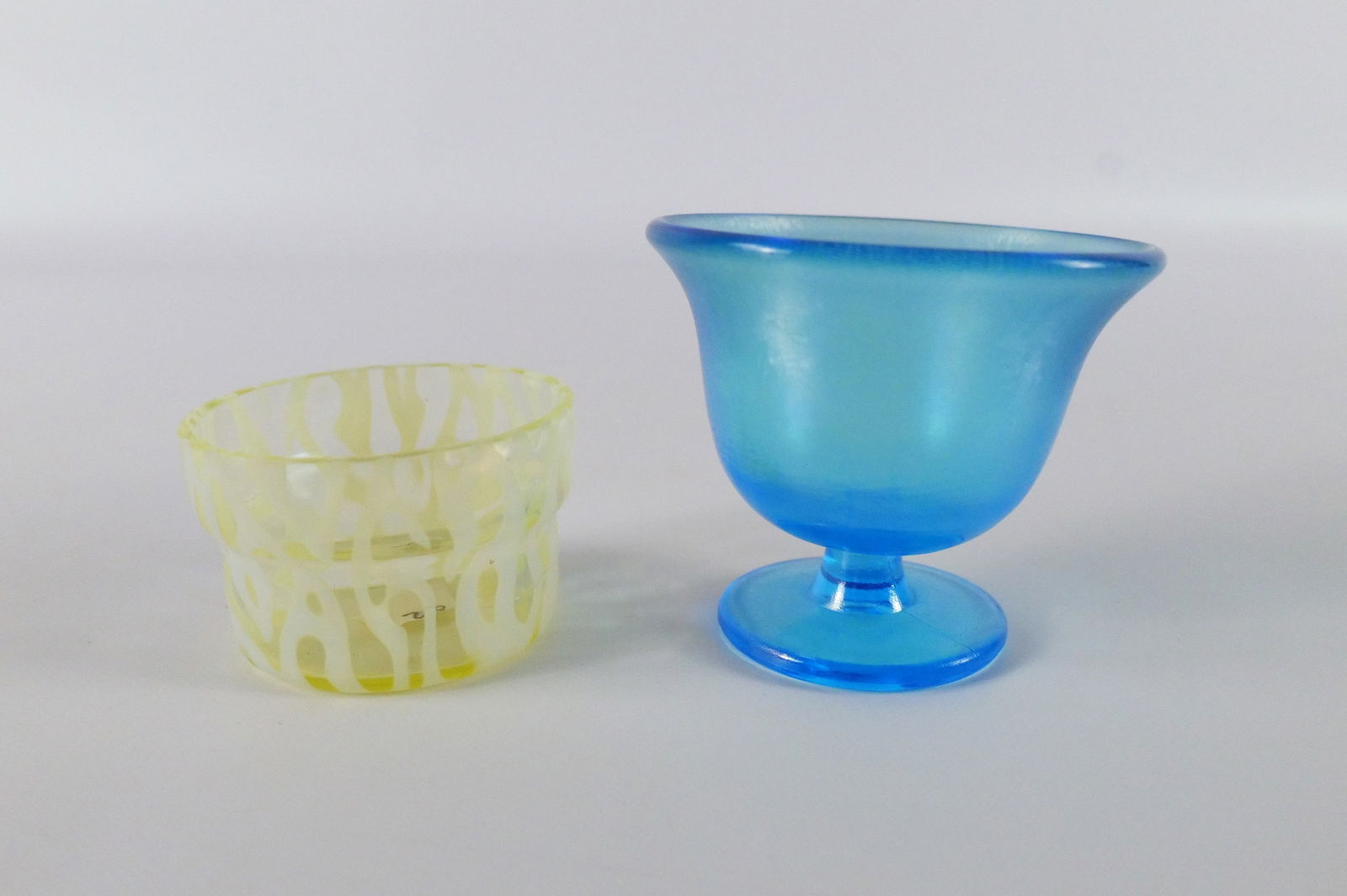 Lot of 2 Colored Glass Salt Cellars (1 of 14)