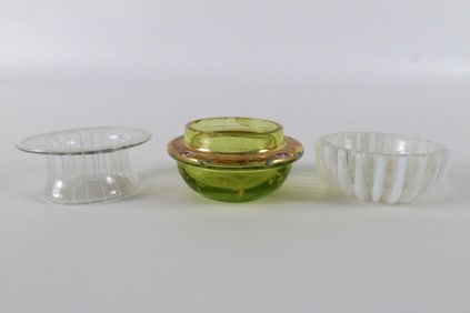 Lot of 3 Glass Salt Cellars