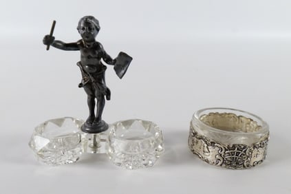 Lot of 2 Antique Salt Cellars