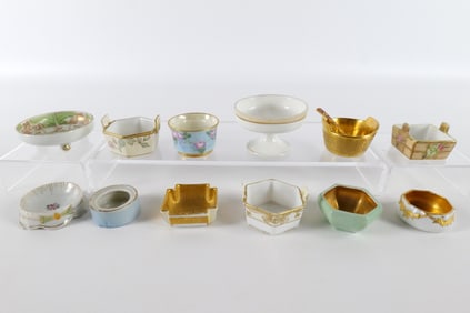 Lot of 12 Porcelain Open Salt Cellars/Master Salts