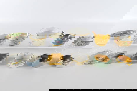 Lot of 12 Porcelain Open Salt Cellars/Master Salts: Lot of 12 Porcelain Open Salt Cellars/Master Salts. Including Nippon, Kate Boyd, D&C France, and More. Some Unmarked. Some chipping present. Tallest measures 2.75" tall. All invoices must be paid with