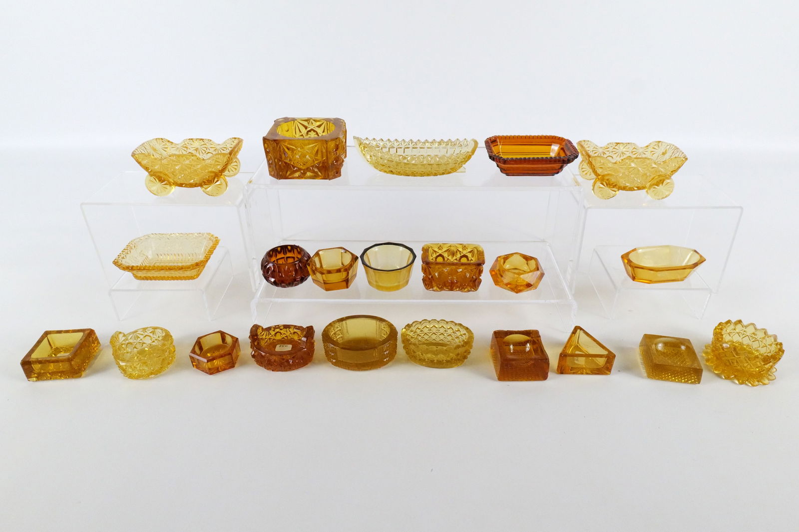 Lot of 22 Amber Colored Open Salt Cellars (1 of 13)