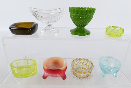 Lot of 8 Open Salt Cellars and Master Salts