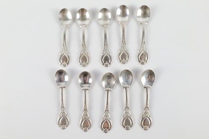 Lot of 10 Sterling Salt Spoons