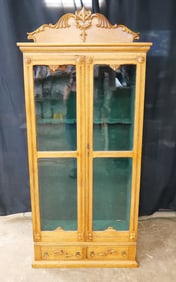 Victorian Oak Glass Front Gun Cabinet