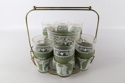 Wedgwood Jeanette Hellenic Green Jasperware Glass Set