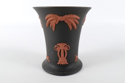 Wedgwood Black Jasperware and Terracotta Vase