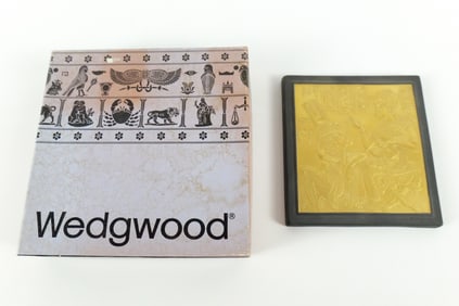 Wedgwood Egyptian Black Jasperware and Gold Gilded Plaque