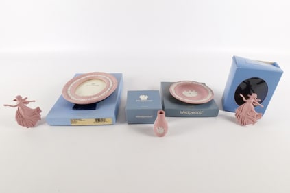Lot of Wedgwood Pink and White Jasperware Pieces