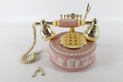 Wedgwood Pink and White Jasperware Astral Telephone