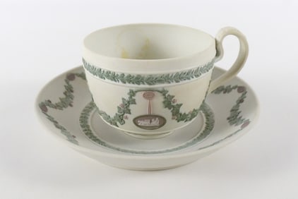 Wedgwood Three Colored Jasperware Cup and Saucer