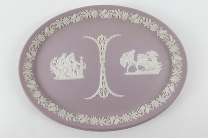 Wedgwood Lilac Jasperware Aesculapius Ulysses Oval Vanity Tray