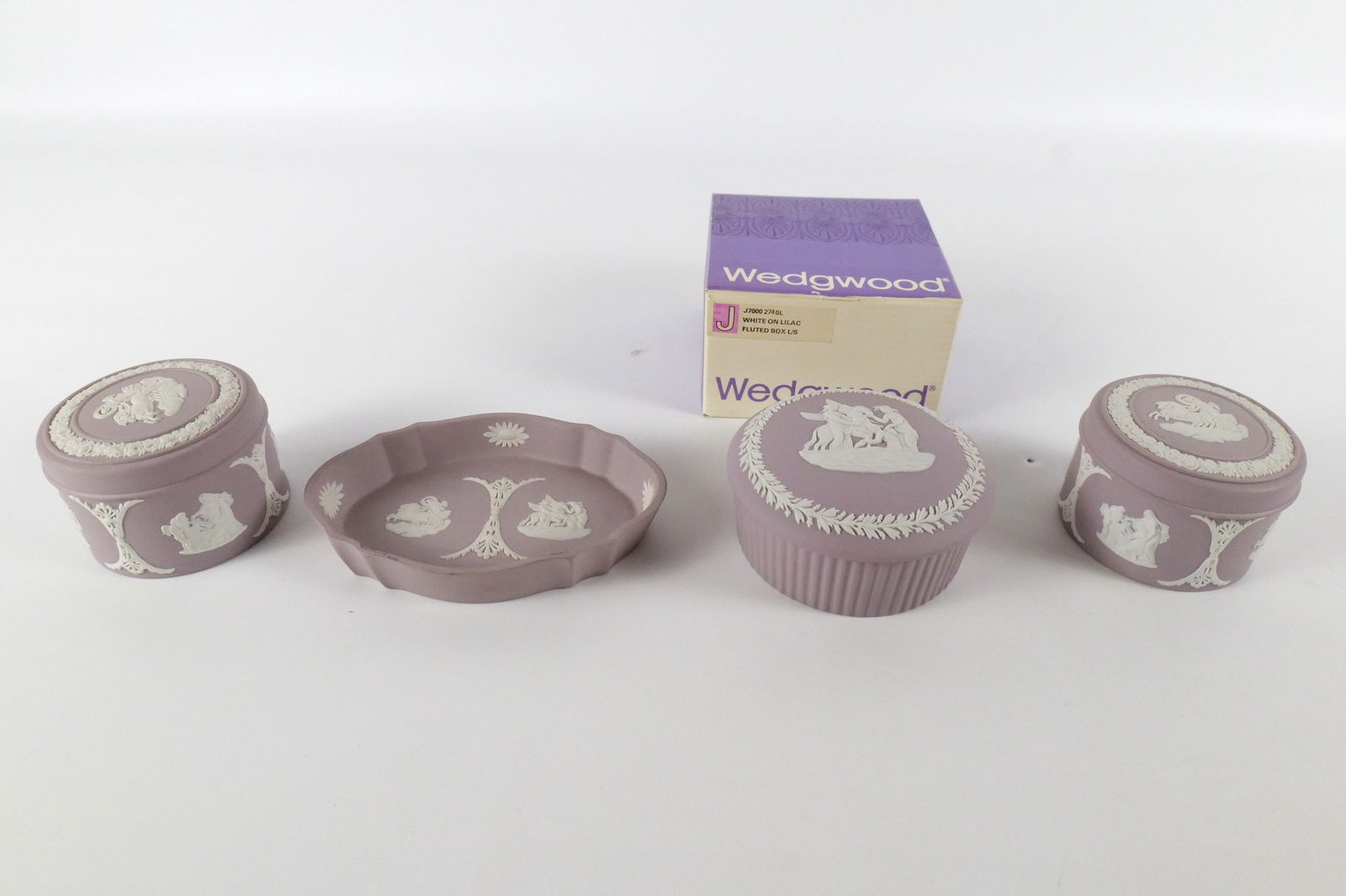 Lot of 4 Wedgwood Lilac and White Jasperware Pieces (1 of 16)