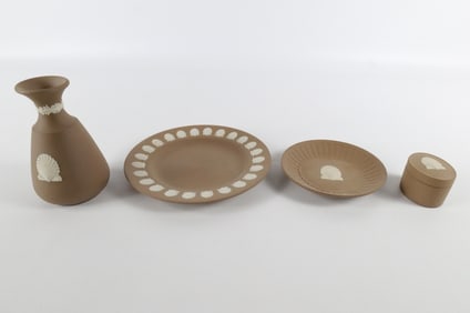 Lot of 4 Wedgwood Brown/Taupe Jasperware Pieces