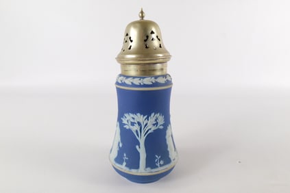 Antique Wedgwood Cobalt Blue Jasperware Powdered Sugar