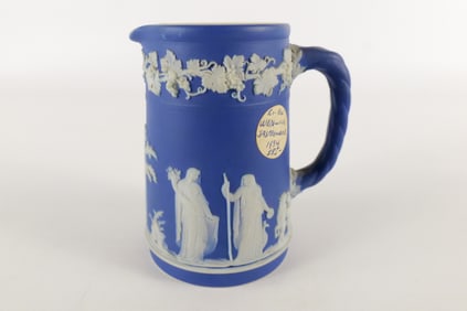 Antique Wedgwood Cobalt Blue Jasperware Pitcher