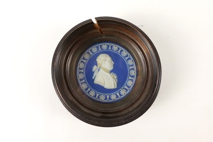 Early Antique Wedgwood Miniature Plaque Cobalt Blue Jasperware