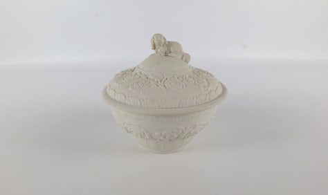 Antique Wedgwood Caneware Covered Sugar Bowl
